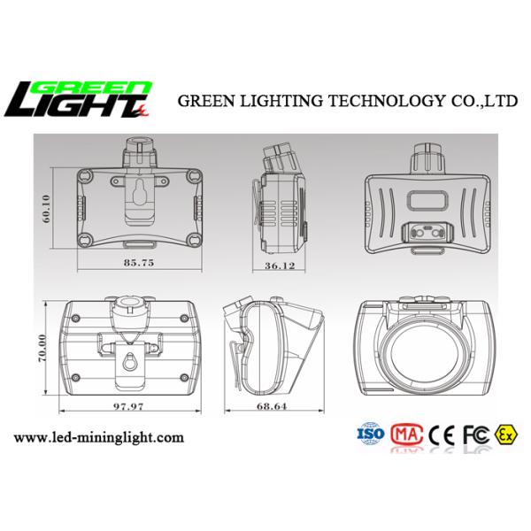 18000lux Underground Mining Cap Lamps 15 Hours Working Time With Display Screen