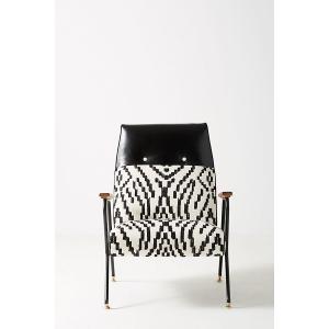 Maura Printed Quentin Fiberglass Lounge Chair With Leather Headrest