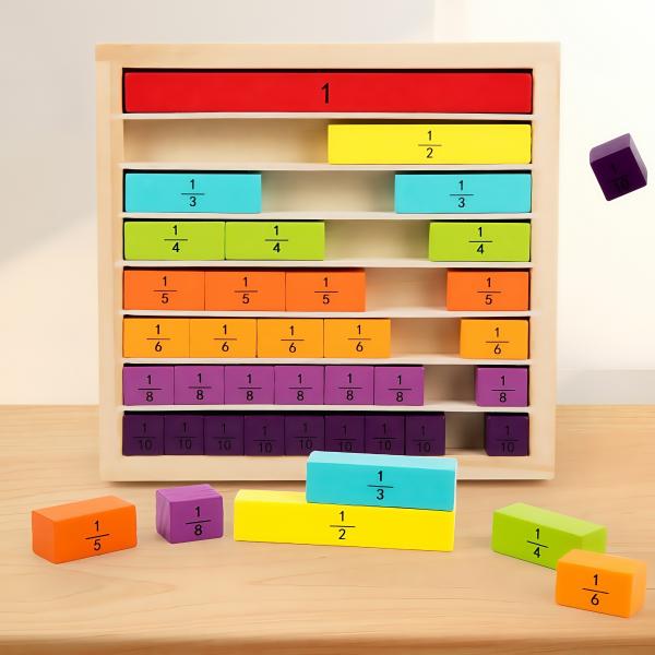Montessori Wooden Mathematics Addition Subtraction Operation Fraction Learning