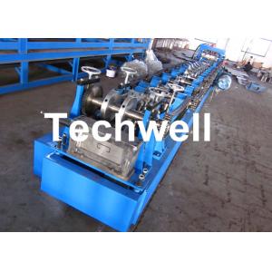 C Purlin Steel Roll Forming Machine With Hydraulic Punching 17 Forming Stations