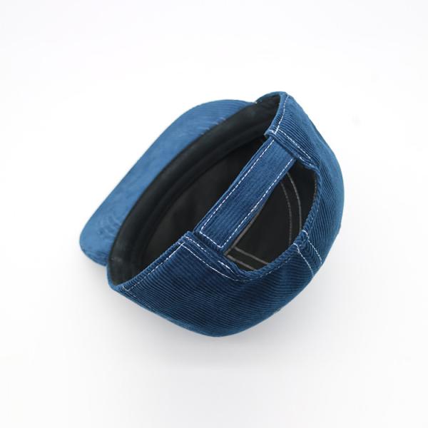 BSCI Custom Men High Quality 7 Panel Corduroy Flat Brim Embroidery Patch Logo Sport Baseball Snapback Cap