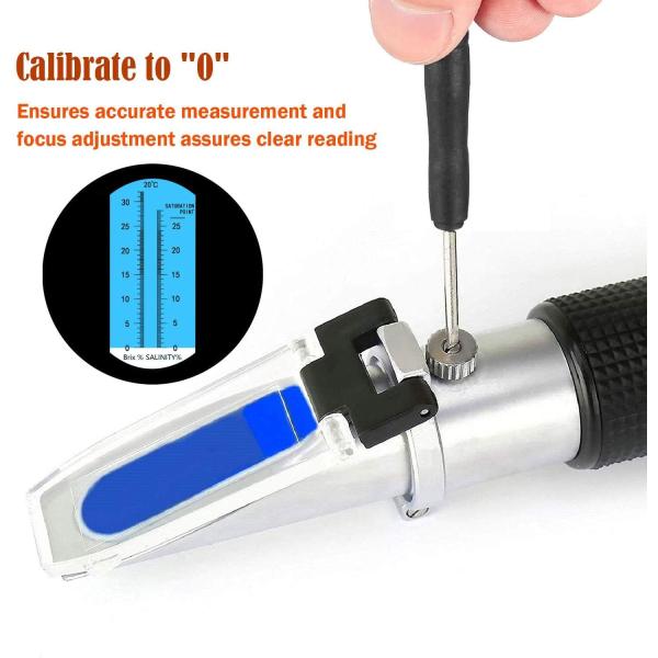 OEM Support 2 Scale 0-32% Brix 0-28% Salinity Salt ATC Refractometer for Seawater Marine Fishkeeping Aquarium