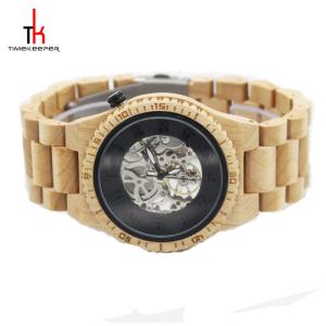 OEM ODM Waterproof Wood Watch / Luxury Wooden Mechanical Watch