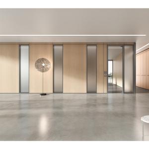 China Modern Office Glass Partition Wall with Frosted Glass Acid Etched Glass and 108mm Thickness on sale