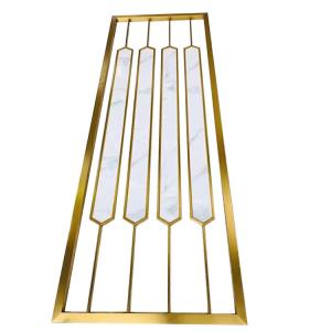 Customized Rectangle Metal Room Divider 201SS Gold Wall Divider