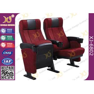 ISO Certification Padding Armrest Theatre Seating Chairs Flame Retardant Fabric