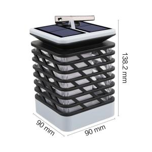 IP55 3500K Solar Pillar Light LED 1.2V Garden Dancing Flame Lamp With Flicker