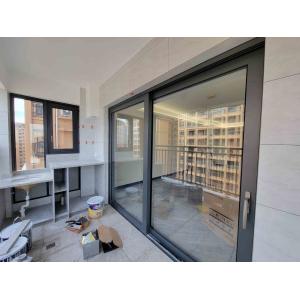 Silver / Black / White Aluminium Sliding Doors Powder Coated