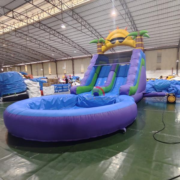 Commercial Waterslide Grade Full PVC Double Lane Inflatable Water Slide With