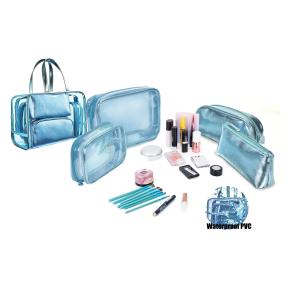 5 In 1 Transparent PVC Cosmetic Bag Set For Travel And Outing