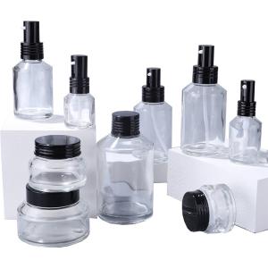 100ml Push Transparent Lotion Bottle Cream Refillable Glass Perfume Bottle