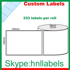 Quality Thermal Transfer Labels 102mmX150mm/1 Plain Transfer Roll Perm, Perfs 333Lpr, 38mm core for sale