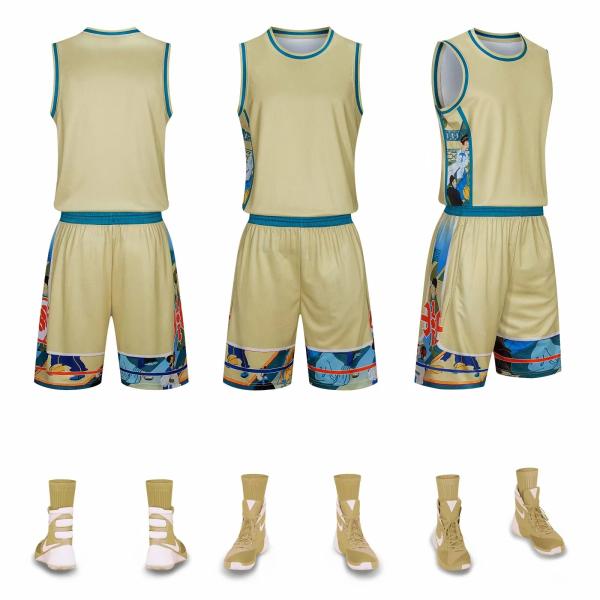 Custom Polyester Material Uniforms Quick-drying Youth Basketball Uniforms men kids unisex basketball set