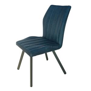 High Breathability Fabric Upholstered Dining Chairs Heavy Duty Steel Legs