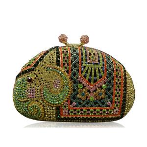 Animal hollow diamond evening bag clutch bag luxury alloy