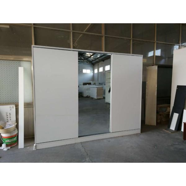 15mm MDF Large Modern Bedroom Wooden Cupboard 3 Door Sliding Wardrobe With Mirror