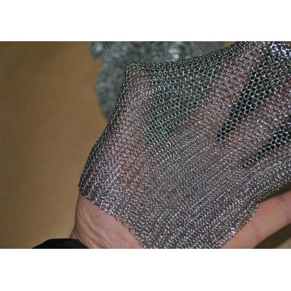 3.81mm Ring Dia 304L Stainless Steel Chainmail Scrubber Welded Length Customized