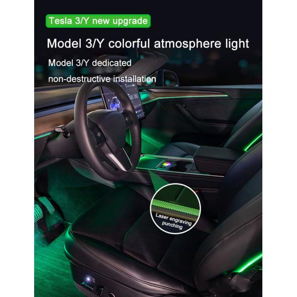 128 Colors Car Ambient Lighting Kit Tesla Model 3 Ambient Lighting 12V