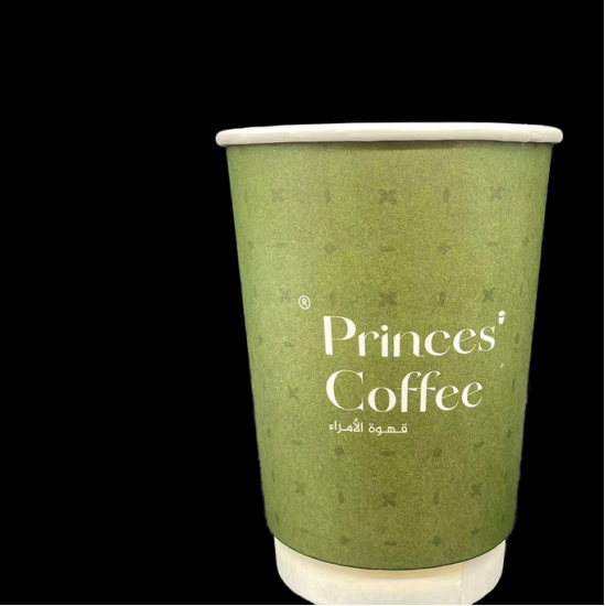 12oz Disposable Cardboard Cups Double Wall Paper Coffee Cups With Lids