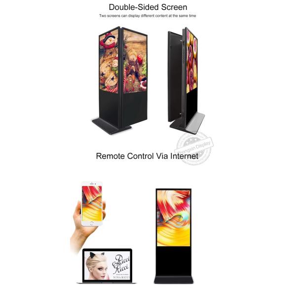 Indoor Vertical FHD Double-Sided LCD Display Monitor Kiosk Advertising Player 43 49 55 65 Inch with 350 cd/m2 Brightness