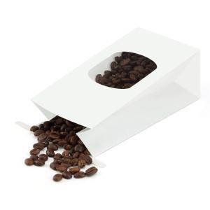 Kraft Paper Coffee Beans Packaging Paper Bags With PVC Transparent Clear Window