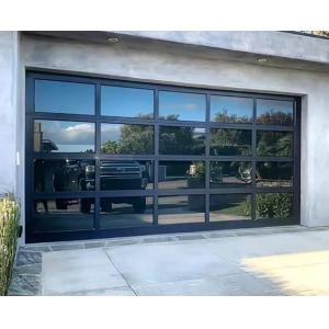 China Tempered Mirror Glass Aluminum Sectional Door With Sound Insulation Transparent on sale