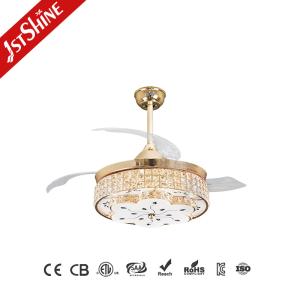 Three Blades 107cm Folding Chandelier Ceiling Fan Retractable Blades