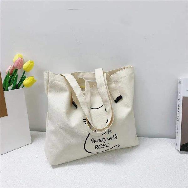 Versatile and Eco-Friendly Custom Cotton Canvas Grocery Bag Beach Tote Shopping Bag