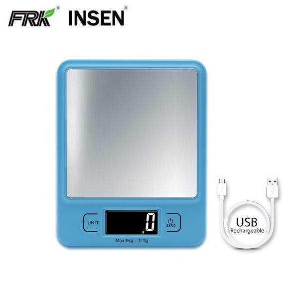 Buy Max 5KG Stainless Steel Platform USB Rechargeable Kitchen Scale at wholesale prices