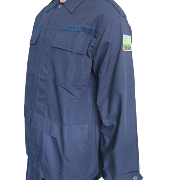 Custom Navy Blue BDU Military Uniform Set Polyester Cotton