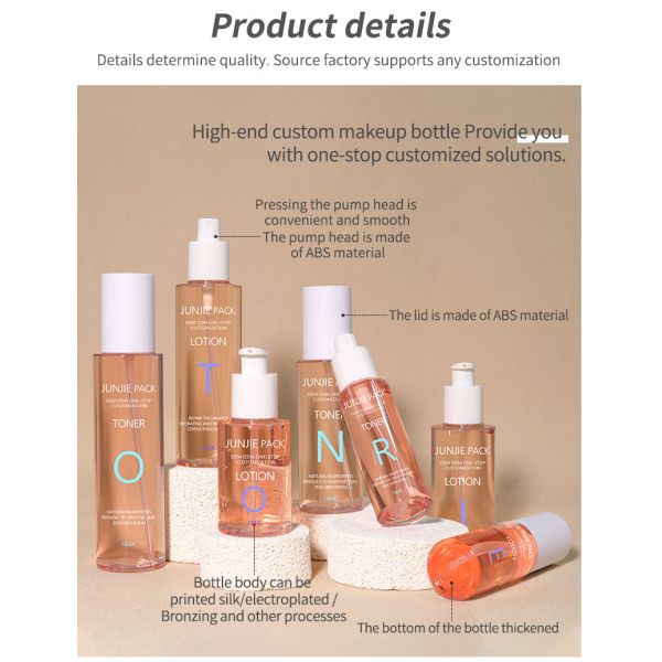 Modern Design Custom PET Perfume Toner 50ml 80ml 100ml 150ml 180ml Spray Lotion Bottle Luxury Plastic Cosmetic Packaging