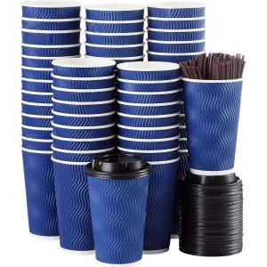 China Insulated Compostable Coffee Cup Disposable Biodegradable With Pla Coating on sale