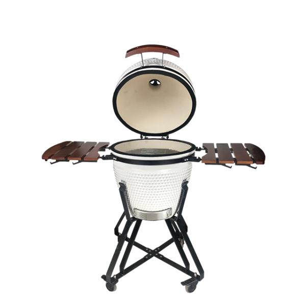 KIMSTONE 21 Inch Kamado Grill Rotisserie Smokeless Charcoal BBQ Grill Lava Rock Barbeque Grill