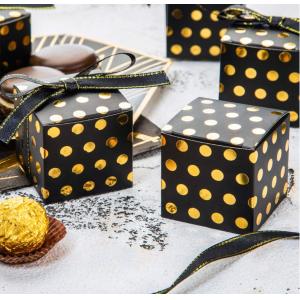Gold And Sliver Stamping Christmas Gift Box With Ribbon Luxury Style