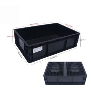 600*400mm ESD Bin Box ESD Containers Esd Plastic Tool Box Black Antistatic PP