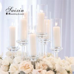 ZT-046 Wholesale wedding event decor 3 pieces set crystal glass candlesticks