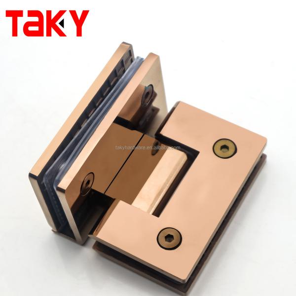 Customizable Stainless Steel 304 Shower Door Hinge in Rose Gold for 45KG Door Weight