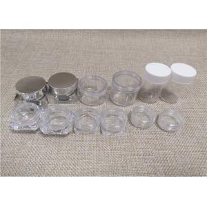 Empty Sealable Plastic Jars , Black Cap Small Plastic Makeup Containers