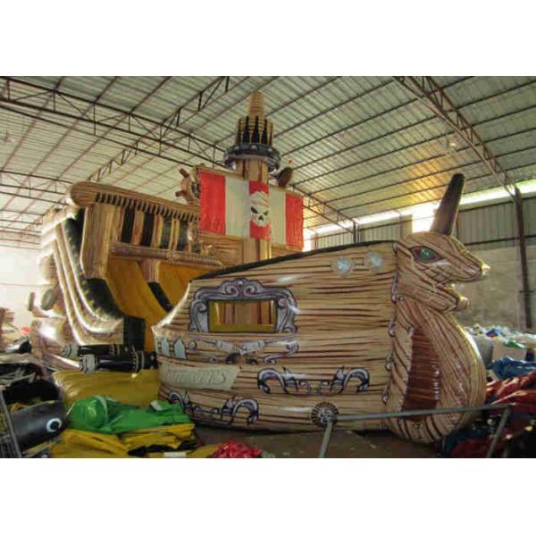 Buy Big Dinosaur Inflatable Pirate Ship With Slide  Enviroment - Friendly at wholesale prices