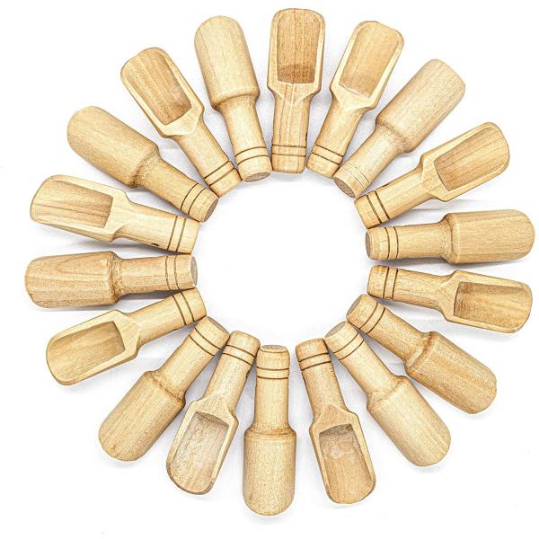 Buy Traditional Mini Wooden Scoop Spoon Unpainted For Bath Salts at wholesale prices