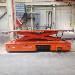 Hydraulic Lift Automated Rail Transfer Cart Industrial Material Handling Trolley