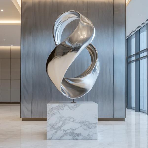 Buy Contemporary Modern Abstract Infinity Stainless Steel Sculpture at wholesale prices