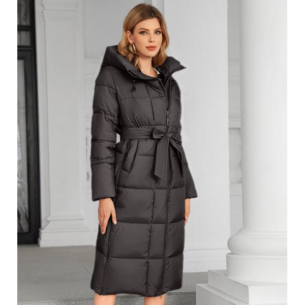 women long coat，winter warm coat，down or biodown or bio fluff coat, for winter, hooked water proof and windproof