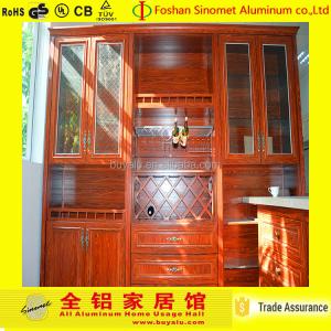 Home Used Aluminium Fabrication Bookshelf Wine Glass Display Cabinet