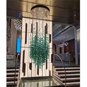 Hotel Crystal Chandelier Bar Living Room Large Engineering Light Green