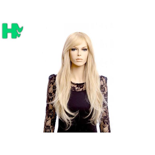 Buy High Temperature Fiber Natural Long Straight Synthetic Wigs 120% Density at wholesale prices