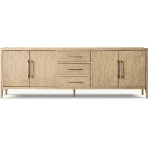 Medieval Style Walnut Console Table Roller Shutter Door Cabinet