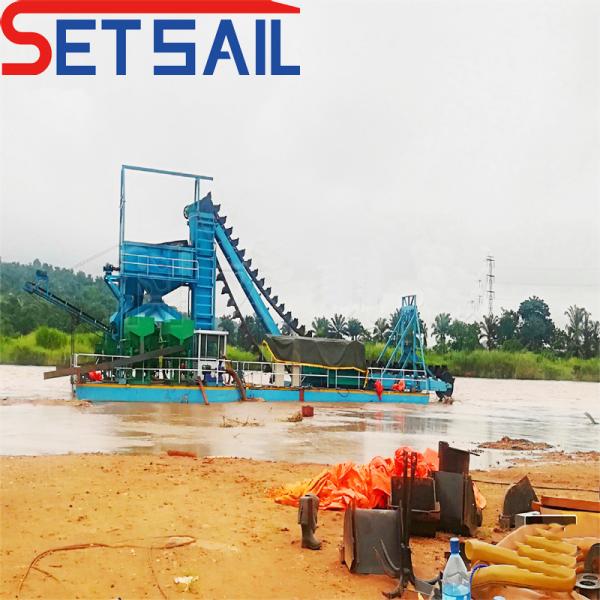 Diesel Engine Power Chain Bucket River Gold Diamond Dredger for Mining Operations