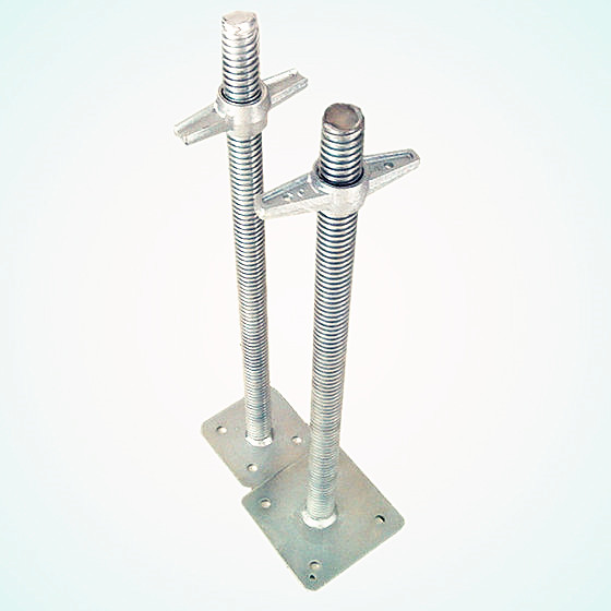 Scaffolding adjustable screw jack bases φ 34/35/38mm thickness:4/6mm base plate:150*150*8mm