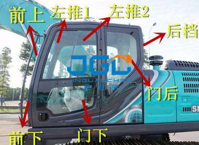 SK210 250 260 350LC-10 Excavator Front And Rear Windshield Laminated Glass